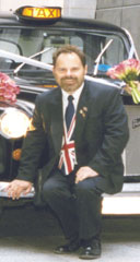 London taxi wedding services union jack tie